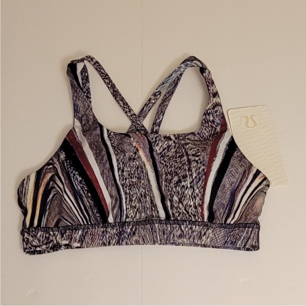 Lululemon Energy Bra Nulux Polychromatic Multi Black Size 8
